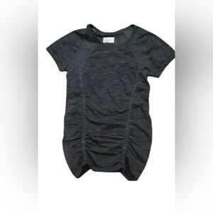 Athleta women’s Small short sleeve Charcoal black ruched top